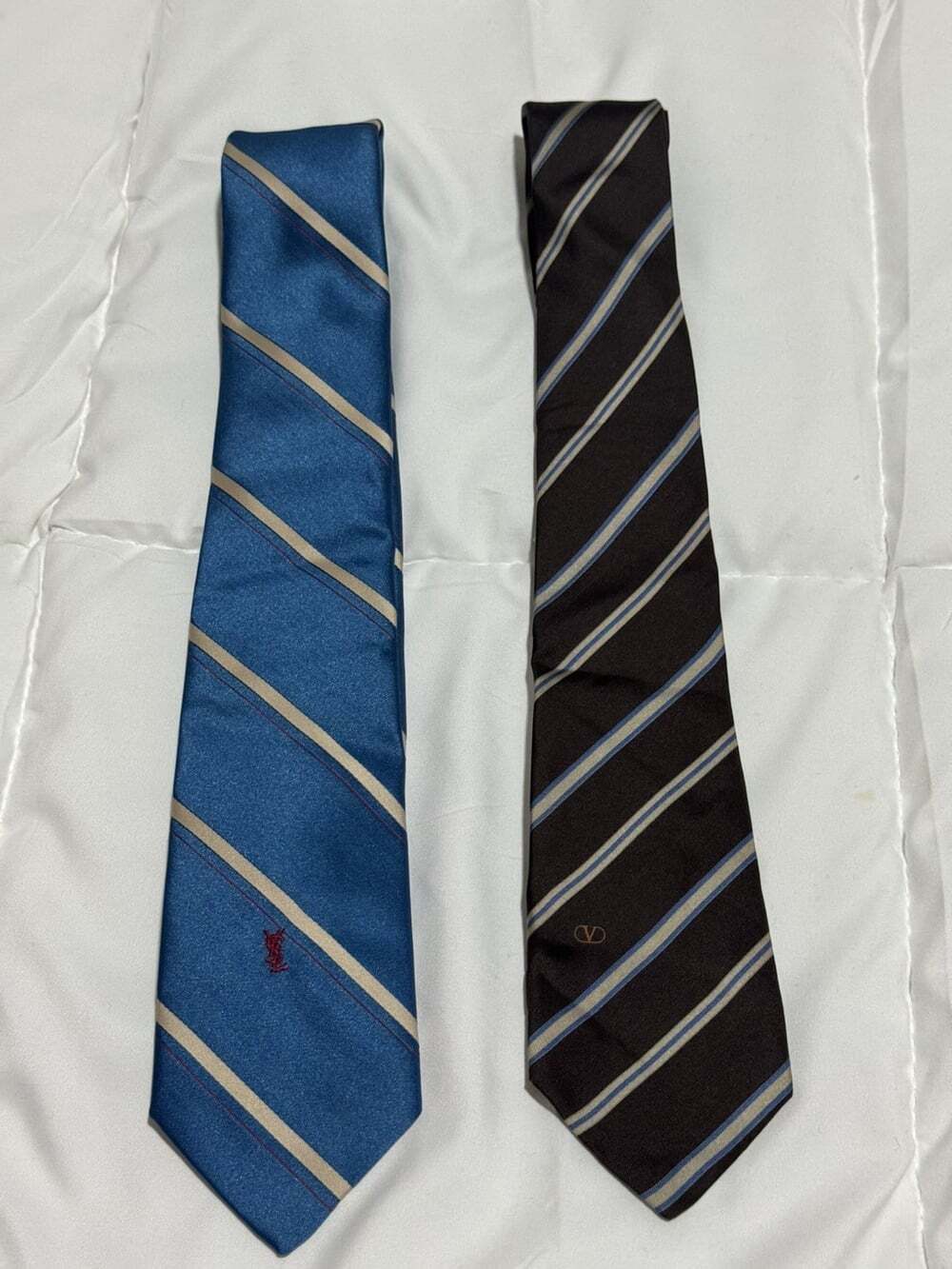 Vintage Designer Silk Tie Bundle (2) — Valentino Cravatte & Yves Saint Laurent